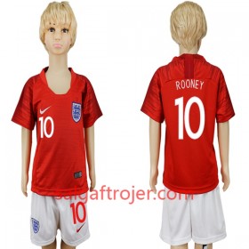 England Fodboldtrøjer Rooney 10 Børn Udebanesæt VM 2018